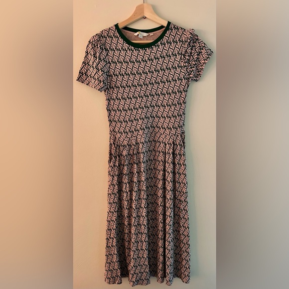 Boden green and pink Patterned Dress - Picture 5 of 13